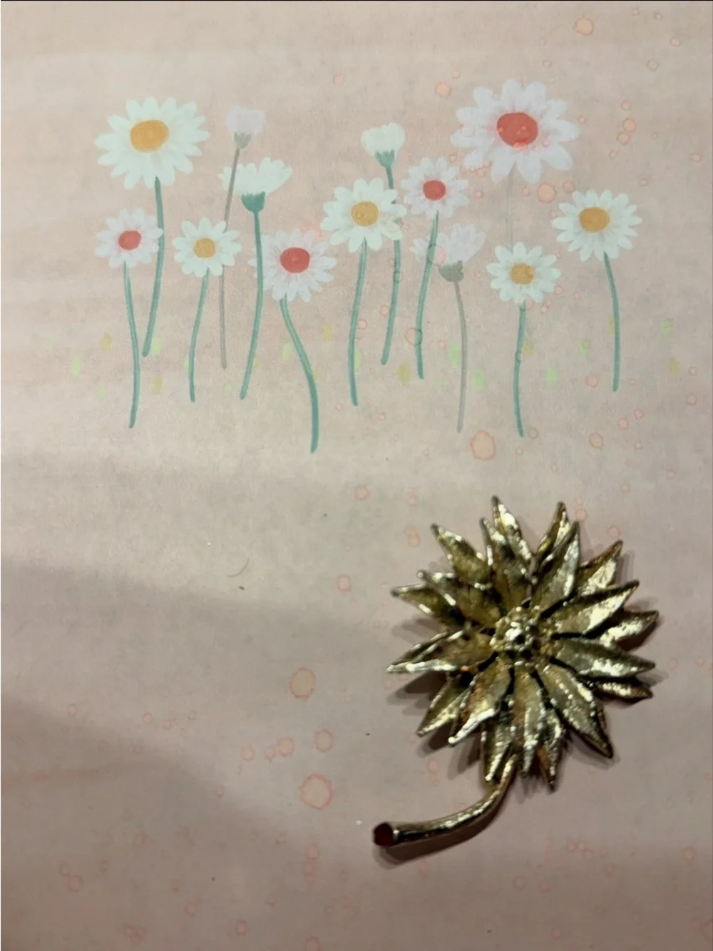 Gold Floral Statement Brooch - Women's Accessory